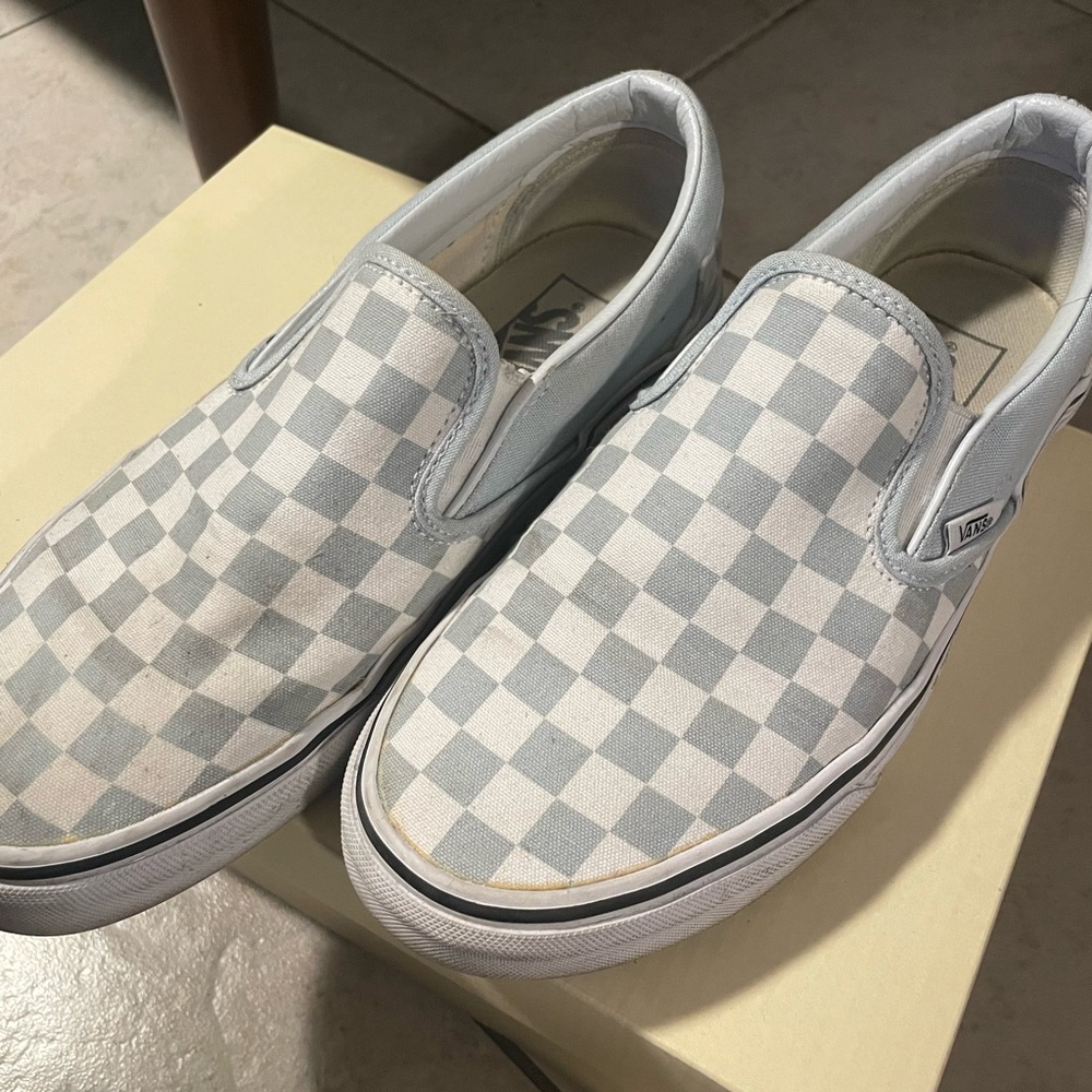 Slip on Vans in Baby Blue
